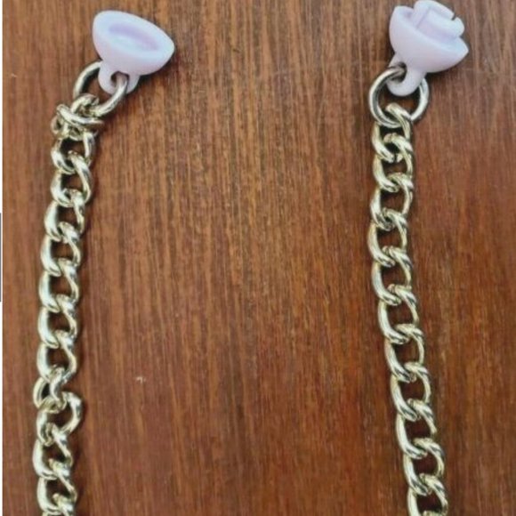 Butterfly Pastel Colors Gold Toned Necklace Choker Figural Multicolor Enamel 18" - Picture 3 of 7